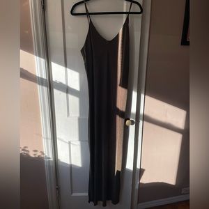 Ozma Anaise Slip Dress, Japanese Cupro in Walnut